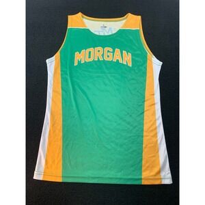Power-Tek Athletic Tank Top Green Orange White‎ Morgan Logo Running Track S